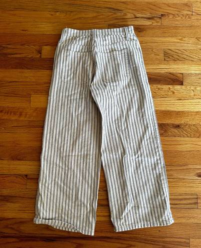 Madewell Wide-Leg Cropped stripped pants