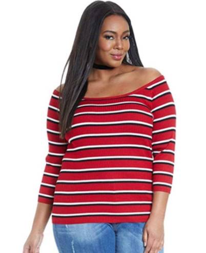 Fashion to figure  stripe sweater