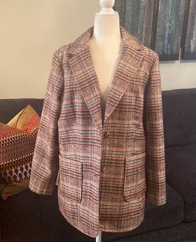 St. John’s Bay  Tan & Pink Wool Blend Blazer