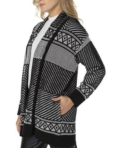 Liverpool NWT  Long Sleeve Open Front Cardigan Black & White Knit Size Small NEW