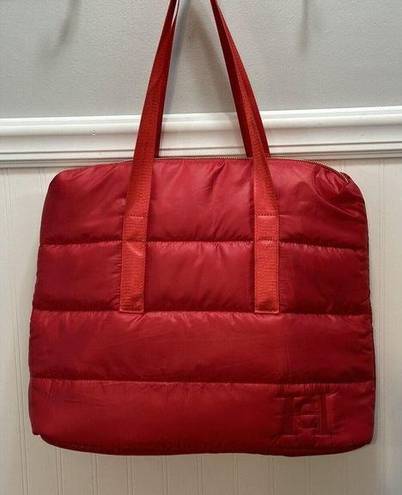 Carolina Herrera  Logo RED Puffy Quilted TOTE Shoulder Gym Bag Good Girl