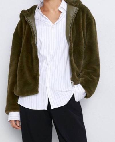 ZARA Furry Green  Jacket