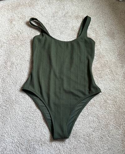 Aerie Dark Green Cheeky One Piece  Swimsuit   Size Large