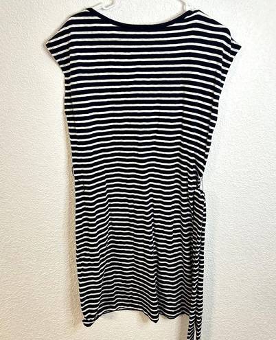 Talbots  Petite Stripe Tshirt Dress Womens Size Petite Meidum Navy White NWT