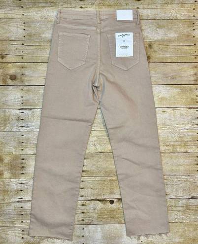 Carly Jean Los Angeles NWT  Chrissy High-Rise Straight Jeans Khaki