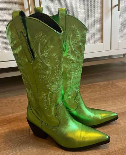 Green Cowboy Boots Size 8