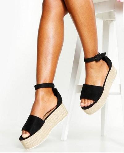 Boohoo Two Part Peep toe Flatforms