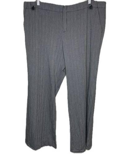 Lafayette 148  Thin Micro Stripe Wide Leg Pants Size 18 Navy Blue White EUC