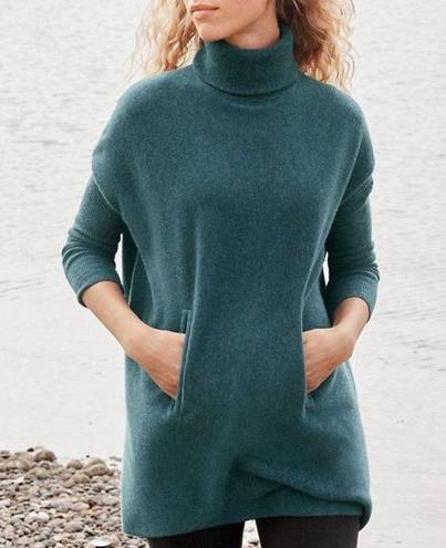 Garnet Hill  Oversized Turtleneck Sweater Teal