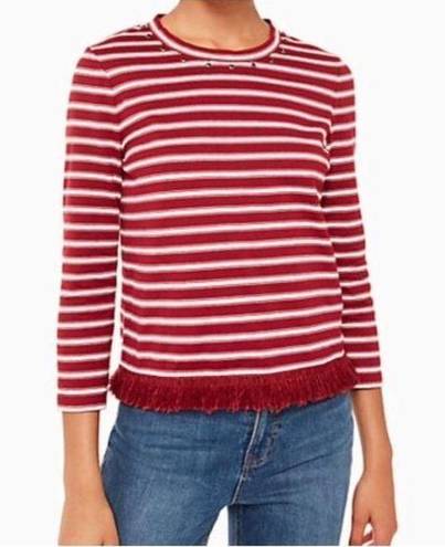 Kate Spade  fringe striped blouse size medium