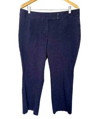 Talbots  Staight Curvy Pants Womens 16WP Petite Navy Blue Plus Stretch Ankle