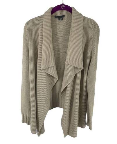 Vince  Women's Open Front Cardigan Sweater Wool Shawl Drape Collar Knit Tan Small