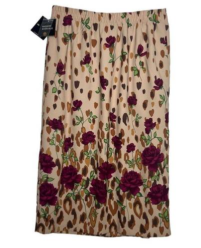 Sag Harbor  Vintage Y2K Size Large Rose Print Deadstock Faux Wrap Midi Skirt