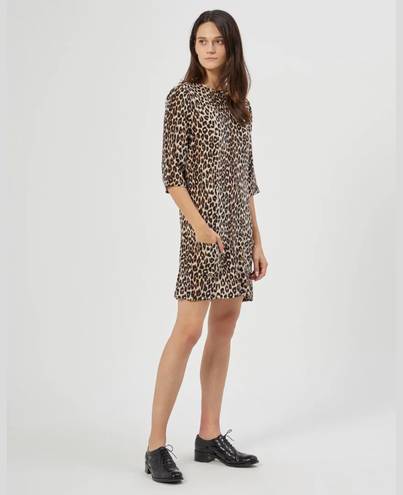 Equipment Femme Aubrey Silk Cheetah Print Shift Dress S