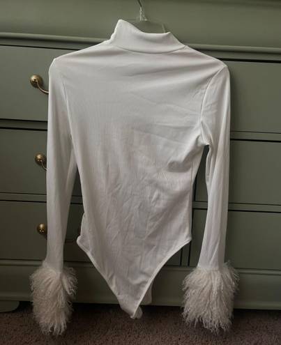 Mock Neck Fluffy Bodysuit