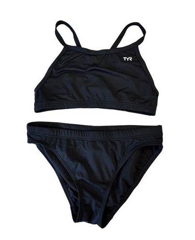 Tyr. Durafast One Women's Large Solid Black Diamondfit Workout Swim Bikini Set