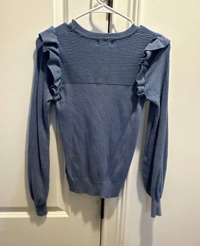 &merci Blue Ruffle Sweater