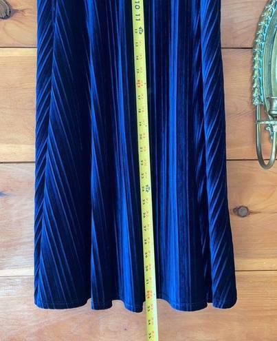 Laundry by Shelli Segal  Women Navy Blue Velour Velvet Elastic Waist Skirt Size L