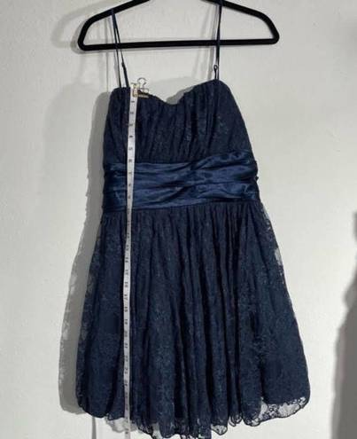 Charlotte Russe  Navy Blue Lace Strapless Mini Dress Size Large