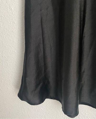 Black silky midi high waist slip skirt size XS / S