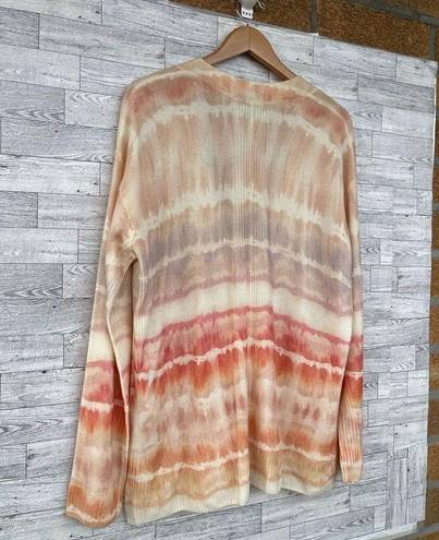 ALLSAINTS  Marea Tie Dye Cardigan Sweater Merino Wool Rainbow Pink Cream New M