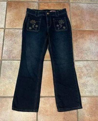 Pilcro  FRONT POCKET EMBROIDERED ANKLE STRAIGHT JEANS SIZE 27