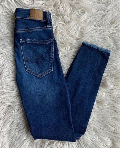 American Eagle  Super High Rise Raw Hem Jegging Crop Jeans