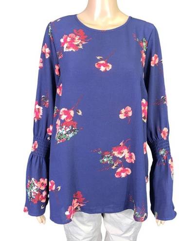 Isabel Maternity  Womens Floral Bell Sleeve Pullover Blouse Tunic Top XS Like New