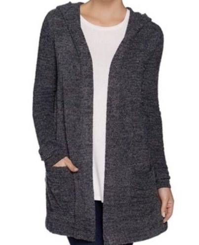 Barefoot Dreams  Cozy Chic Lite Gray Resort Soft Hooded Cardigan Sweater