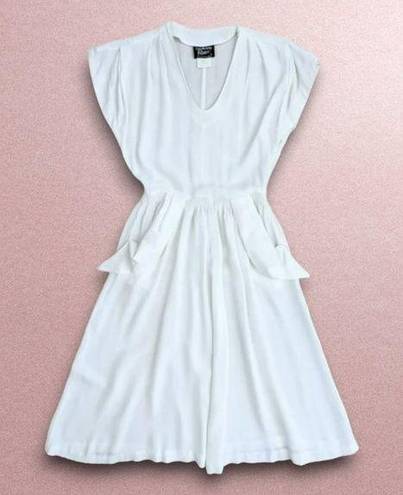 Saint Tropez West Vintage 80s-90s cotton blend crepe day dress