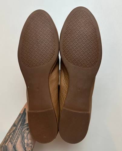 Tory Burch Allie Ballet Flats Elasticized Slip On Travel Brown Leather Womens 8M