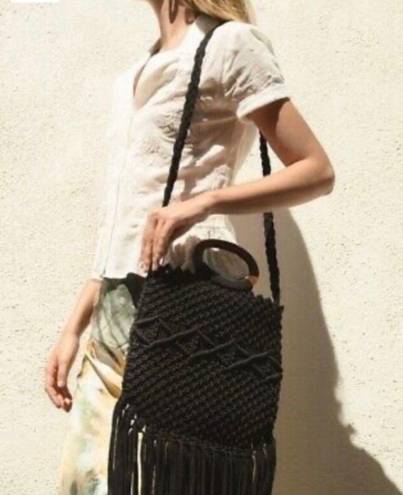 Danielle Nicole Black Crochet Bag