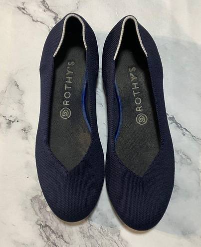 Rothy's  The Flat Womens 9.5 Navy Blue Round Toe Slip On Ballet Casual Comfort