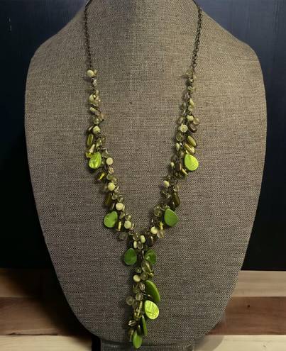 Coldwater Creek Shells And Beads Cluster Y Necklace