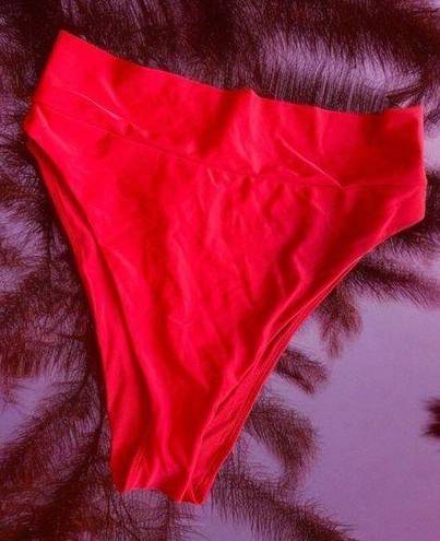 Aerie Red High Cut Cheeky Bikini Bottoms NWT