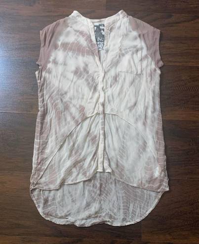 Young Fabulous and Broke Young, Fabulous & Broke beige tie-dye sleeveless button-down top size L