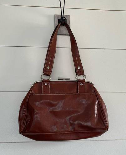 Nine West  Brown Vegan Leather Bag Y2K 90s Vintage