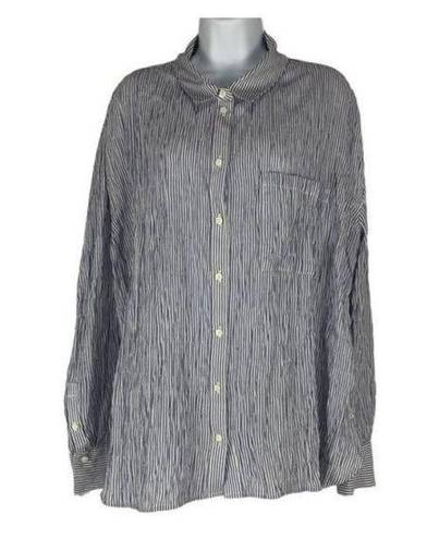 Treasure & Bond  Women's Striped Boyfriend Button Down Shirt Size Large