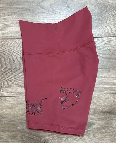 Kill Crew High Rise Scrunch Wolf Biker Shorts Maroon/Black Size Small