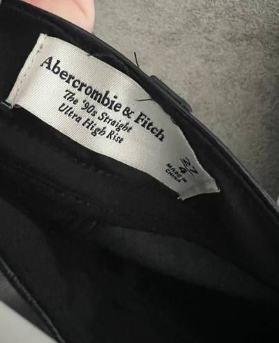 Abercrombie & Fitch 90s Straight Ultra Hire Rise Leather Pants 