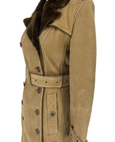 Burberry  Suede Lambskin Shearling Lined Trench Coat