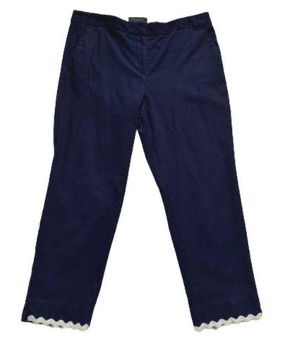 Talbots  Crop Pants Pique Rick-Rack Navy Slim Crop Pants Size 10