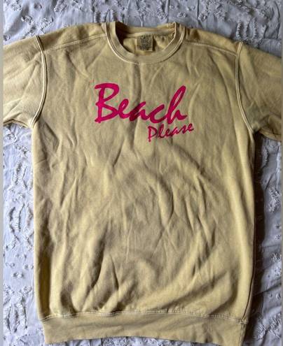 Comfort Colors S Yellow Pink “Beach Please Sanibel Island” Crewneck Sweatshirt