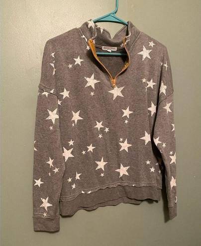 Grayson Threads  Gray Star Zip Collar Sweatshirt Size Large