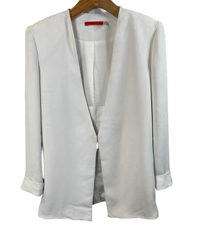 Alice + Olivia Open-Front Collarless Blazer White Size 4