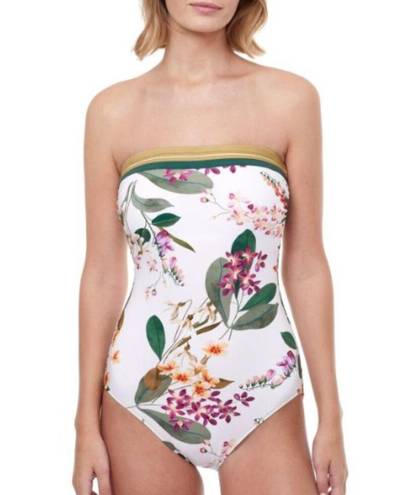 Gottex New!  Bandeau Strapless Floral Sardinia One Piece Swimsuit