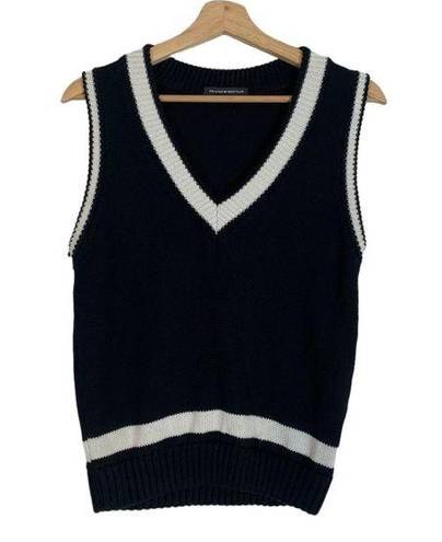 Brandy Melville  Knit Sleeveless Sweater Vest Navy Size Small