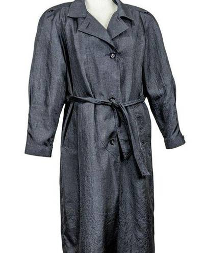 None Portrait Black Polyester Detachable Liner 12P Trench Coat D233