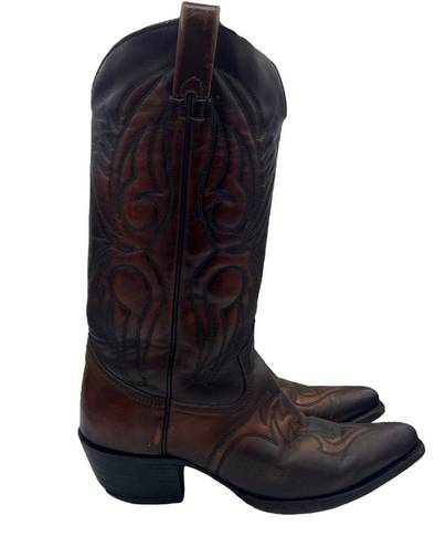 Krass&co Texas Boot  Texas Imperial Brown Leather Country Western Cowboy Boots 9 D