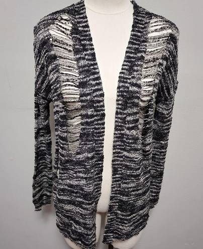 BKE  black marled shredded cardigan size xs